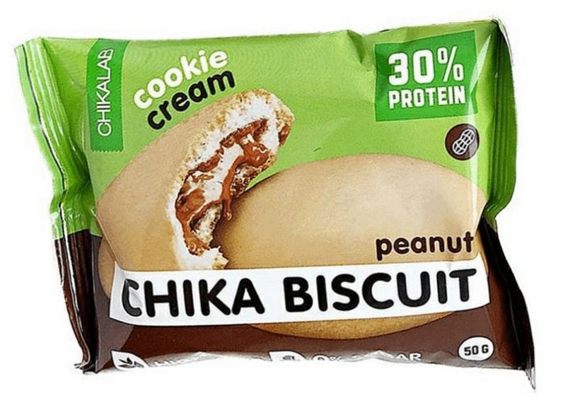 фото упаковки Chikalab Chika Biscuit Печенье протеиновое бисквитное Арахис