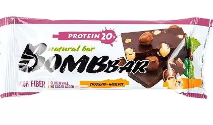 Bombbar батончик протеиновый Шоколад-фундук, 20%, 60 г, 1 шт.